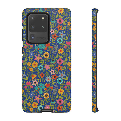 Playful Spring flowers - blue - Tough Cases