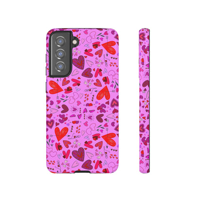 Heart Doodles - Fuschia Pink ff8eff - Tough Cases