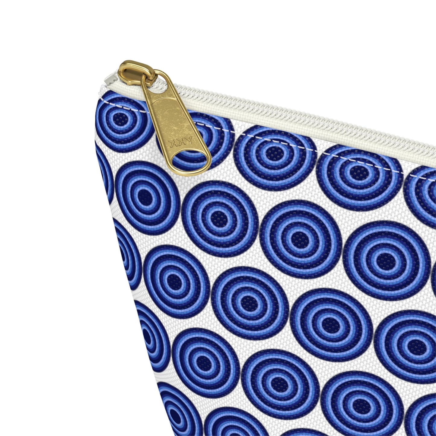 Colorful Circles - Blue - White - Accessory Pouch w T-bottom