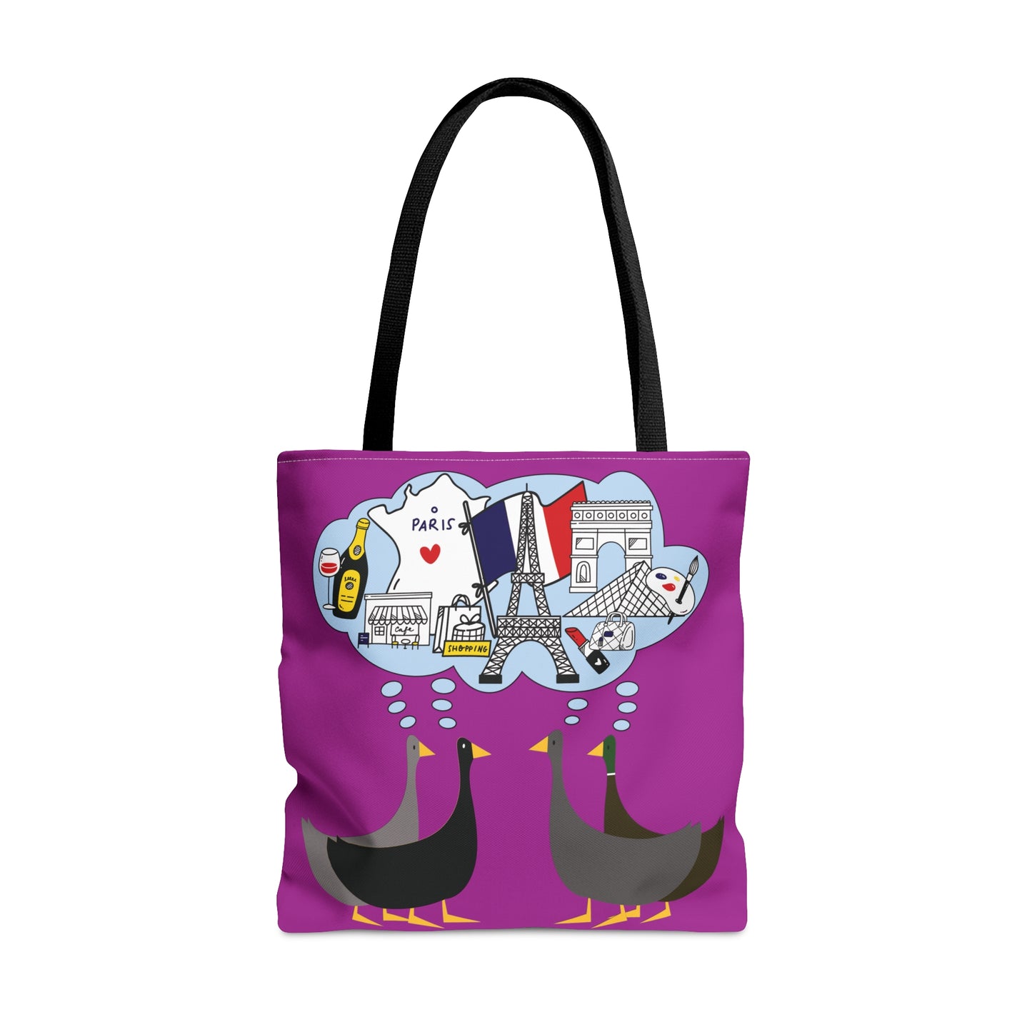 Ducks dreaming of Paris - Deep Magenta B805AE - Tote Bag