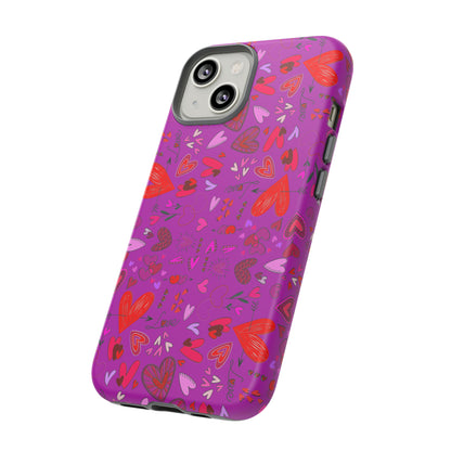 Heart Doodles - Deep Magenta B805AE - Tough Cases