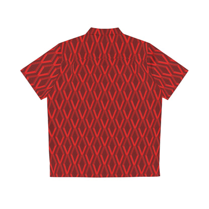 Diamond Geometric Pattern6 - Reds - Men's Hawaiian Shirt