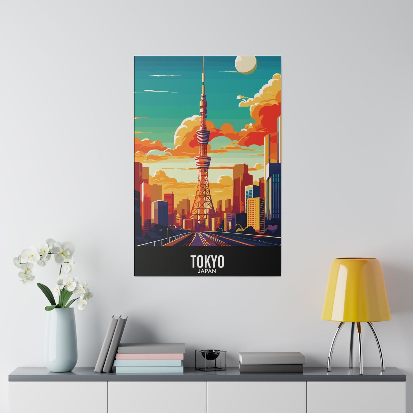 Tokyo - Japan - Black 000000 - Matte Canvas, Stretched, 0.75"