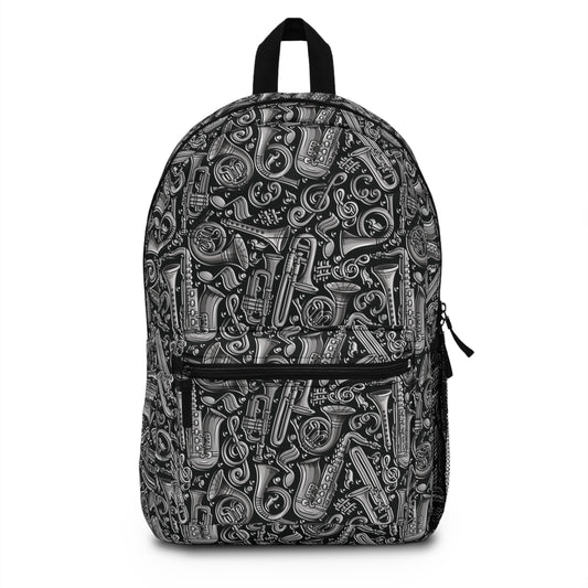 Band Camp - Gray on Black 000000 - Backpack