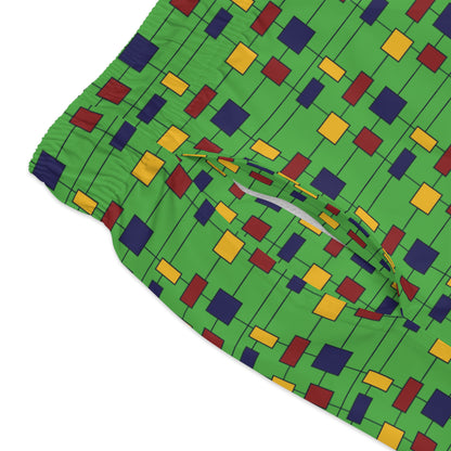 Inspired by Piet Mondrian - Kelly Green 4cbb17 - Swim Trunks