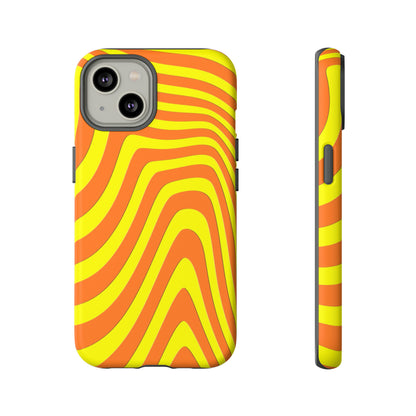 Retro wavy - yellow and orange - Tough Cases