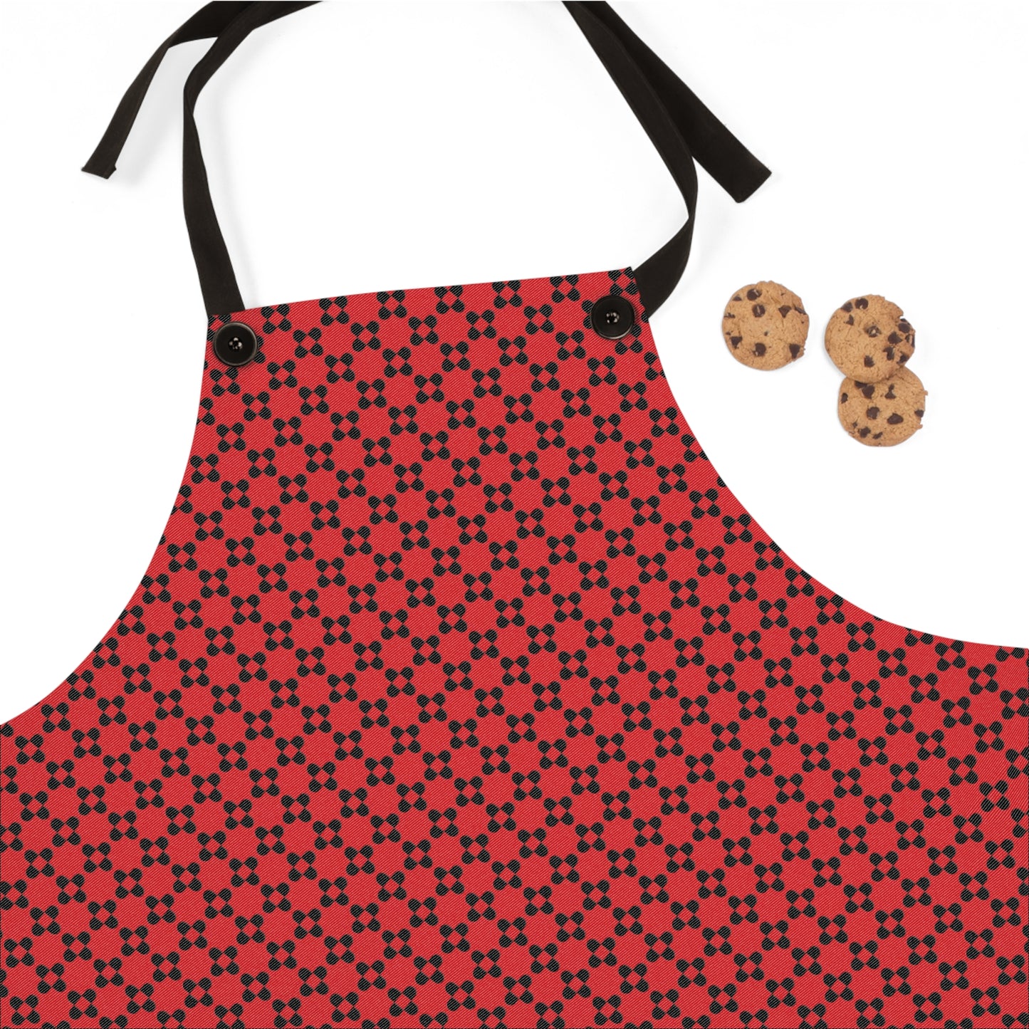 Pixel Petals - Black - Scarlet - Apron