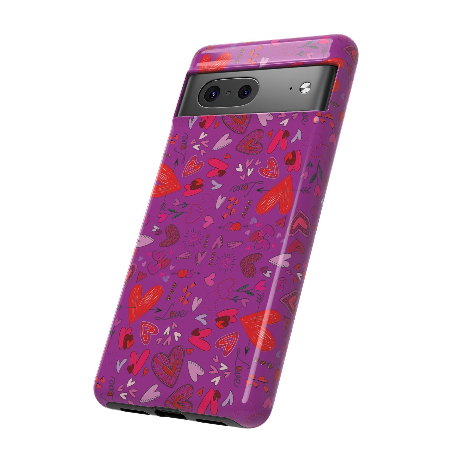 Heart Doodles - Deep Magenta B805AE - Tough Cases