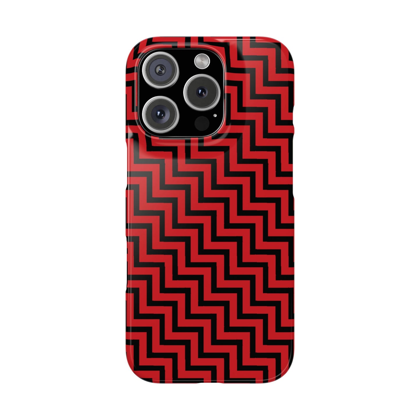 Zigs and Zags - Black - Scarlet - Slim Phone Cases