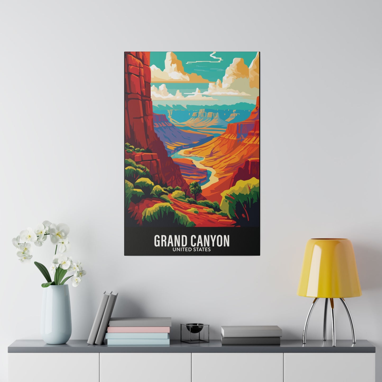 Grand Canyon - United States - Black 000000 - Matte Canvas, Stretched, 0.75"