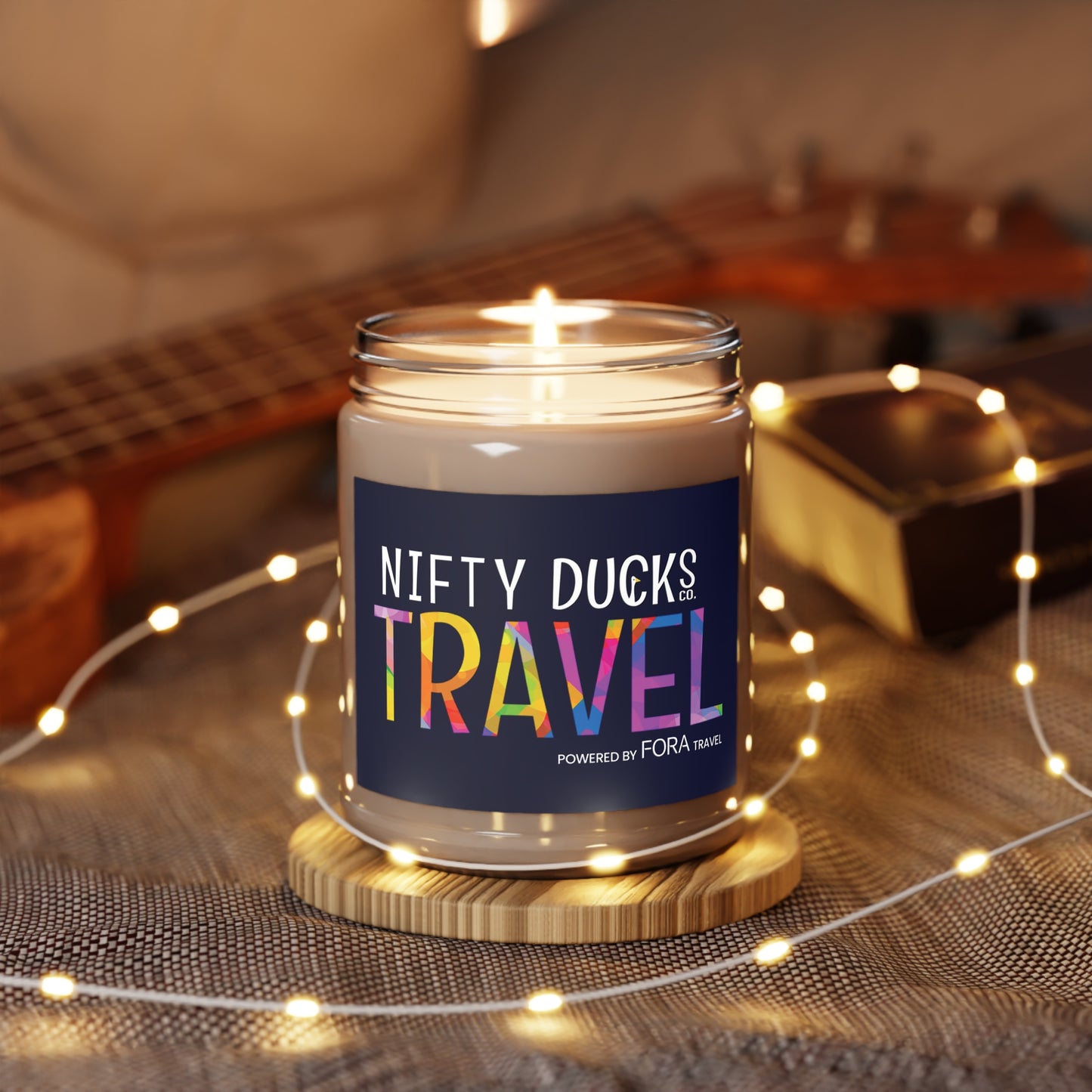 Nifty Ducks Co Travel Logo - Blue 000033 - Scented Candles, 9oz