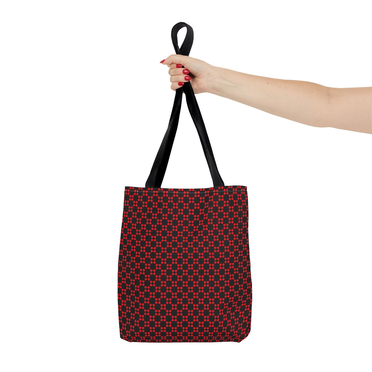 Pixel Petals - Red - Black - Tote Bag