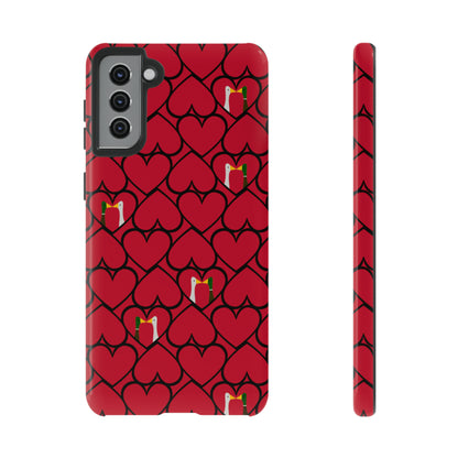 Ducks in hearts - Fire Engine Red c8092e - Tough Cases