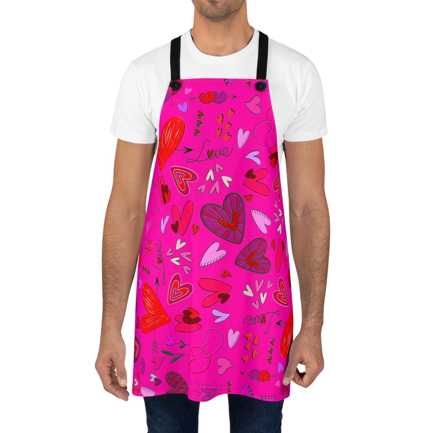 Heart Doodles - Mean Girls Lipstick ff00a8 - Apron