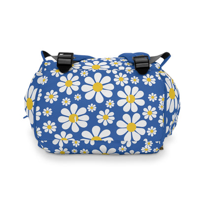 Ducks in Daisies - Denim 0066cc  - Multifunctional Diaper Backpack