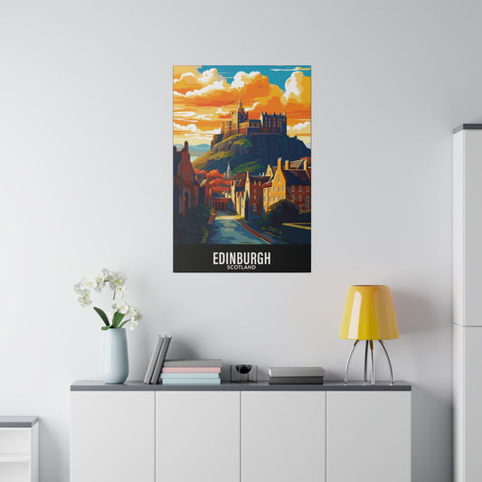 Edinburgh - Scotland - Black 000000 - Matte Canvas, Stretched, 0.75"