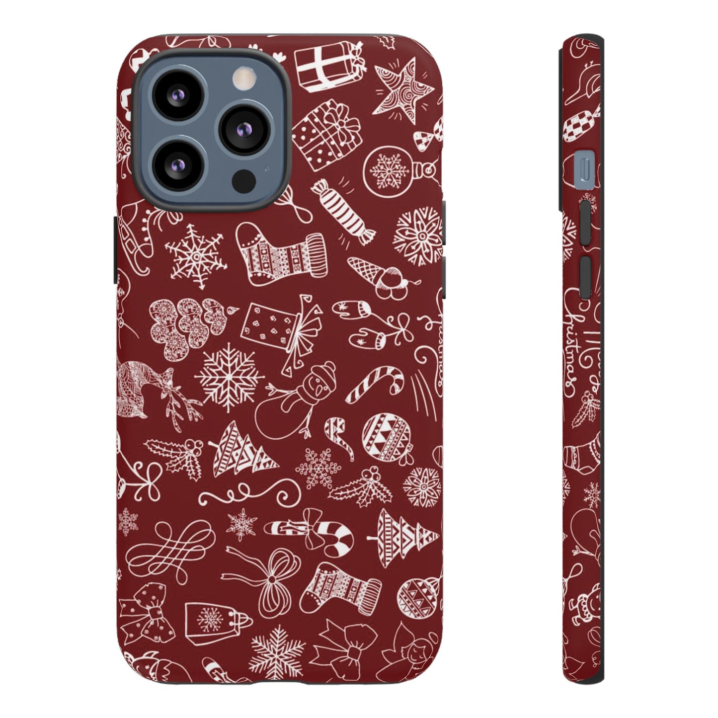 Christmas doodles - Red - Tough Cases