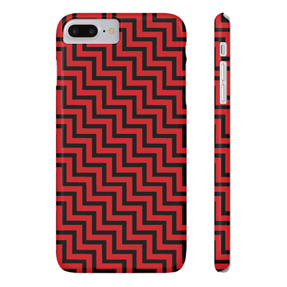 Zigs and Zags - Black - Scarlet - Slim Phone Cases