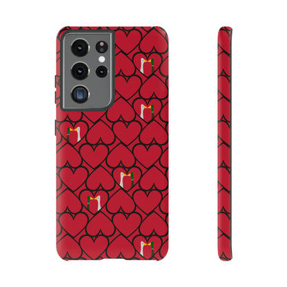 Ducks in hearts - Fire Engine Red c8092e - Tough Cases