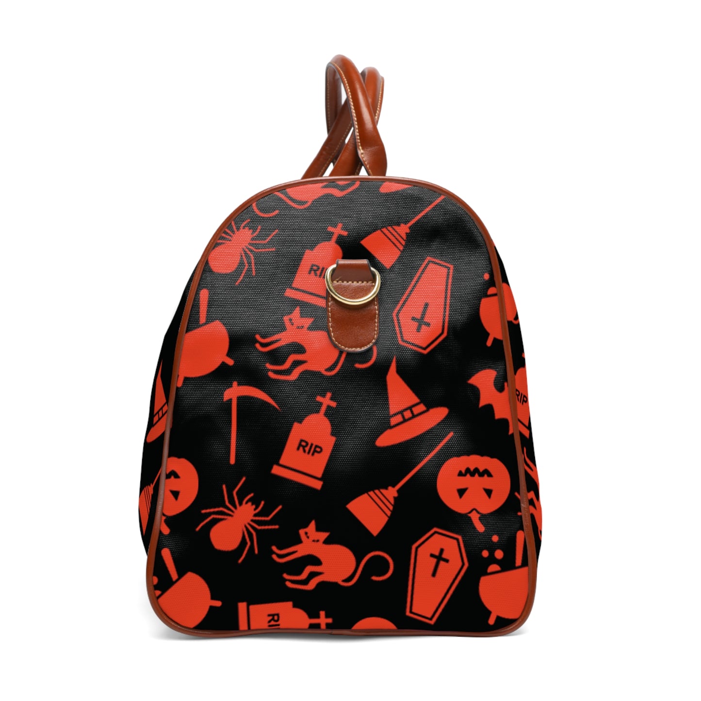 Halloween Scaries - Big - Orange - Black 000000 - Waterproof Travel Bag