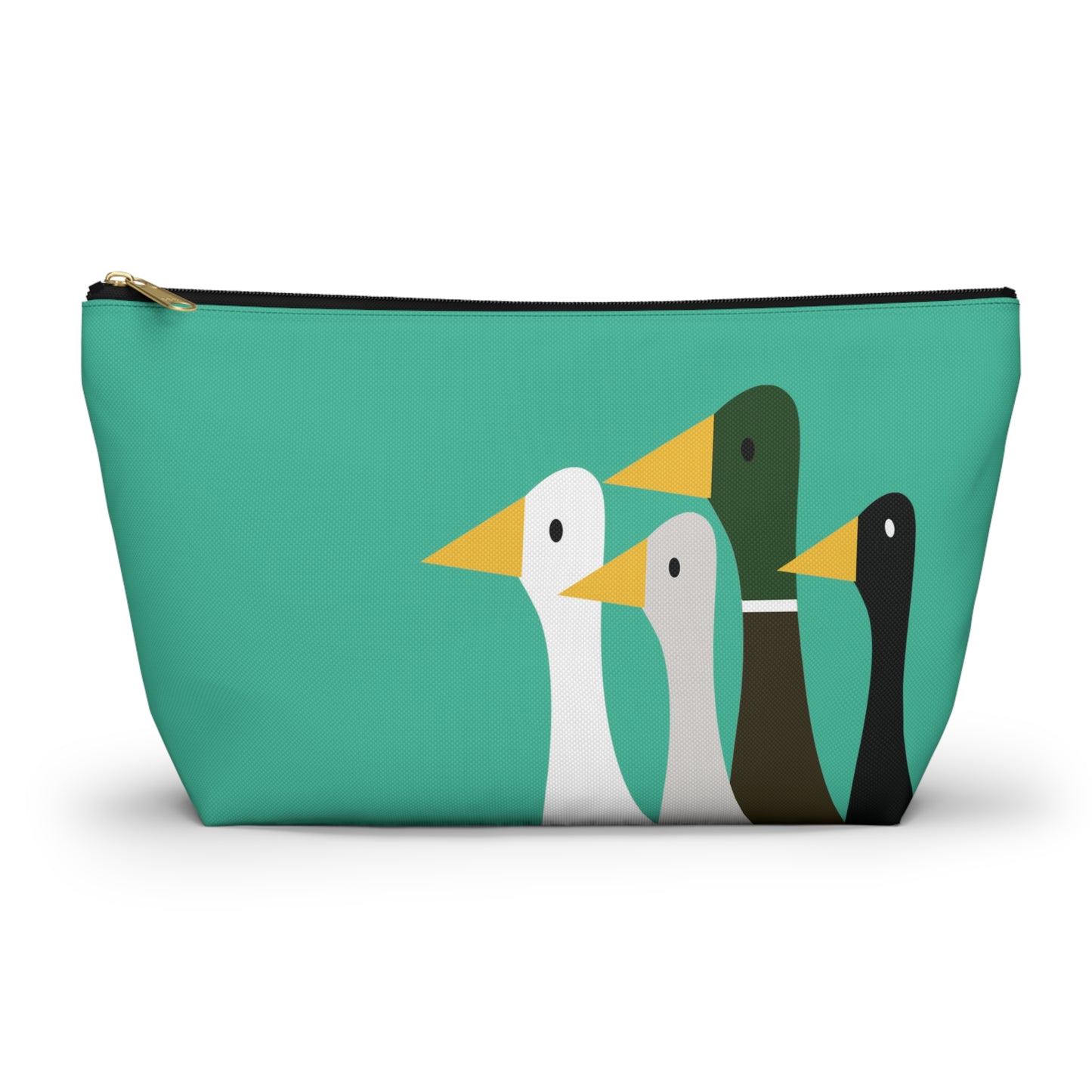 Nifty Ducks Co. Logo2 - ducks - Turquoise 12d3ad - Accessory Pouch w T-bottom