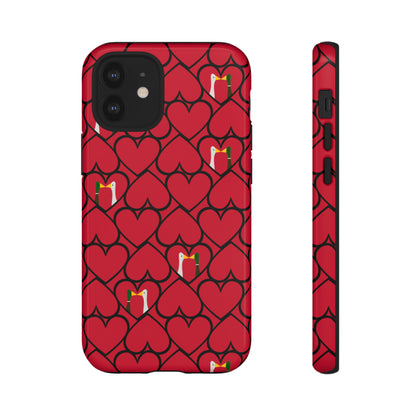 Ducks in hearts - Fire Engine Red c8092e - Tough Cases