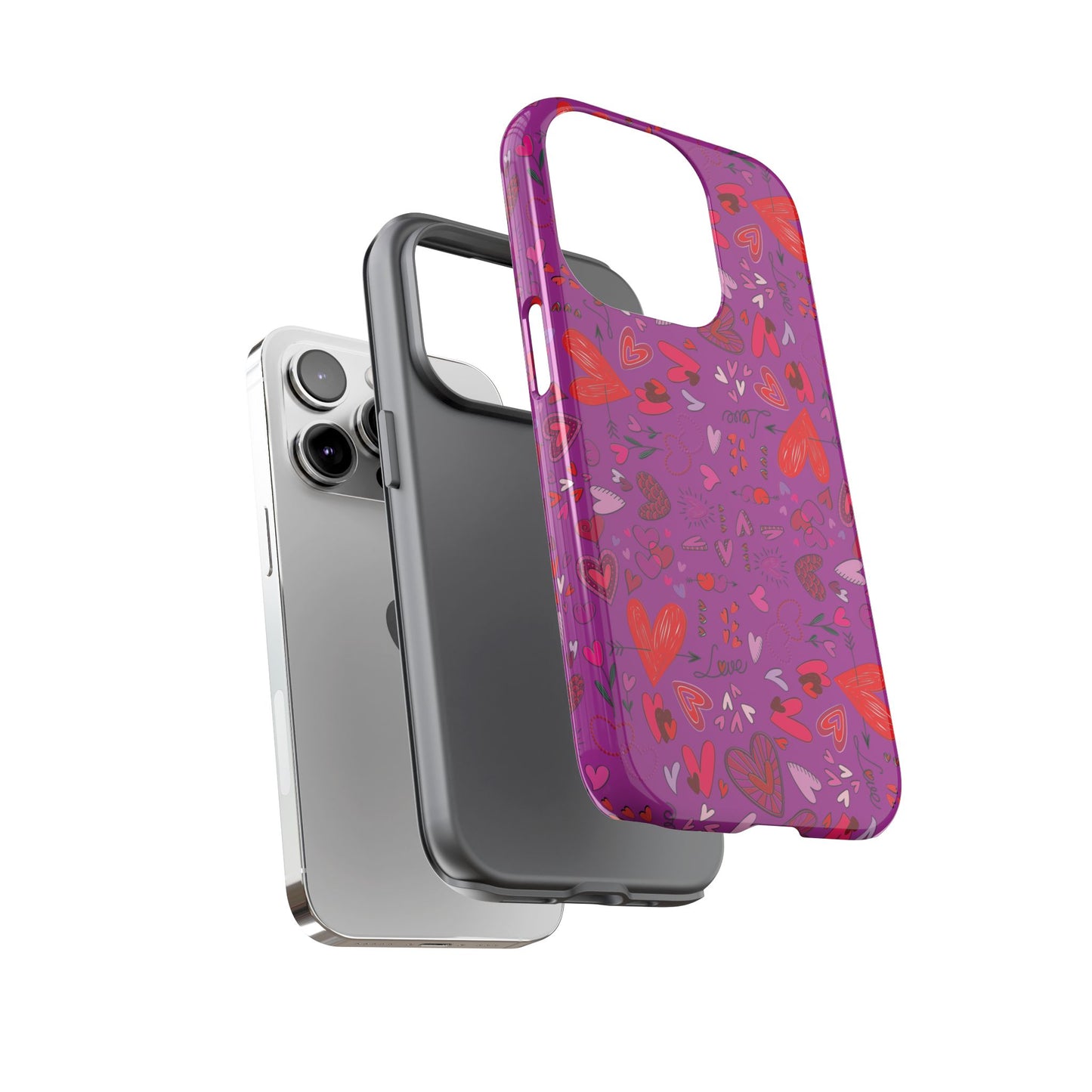 Heart Doodles - Deep Magenta B805AE - Tough Cases