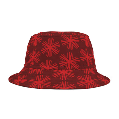 Red V Star pattern - Big design - Bucket Hat (AOP)