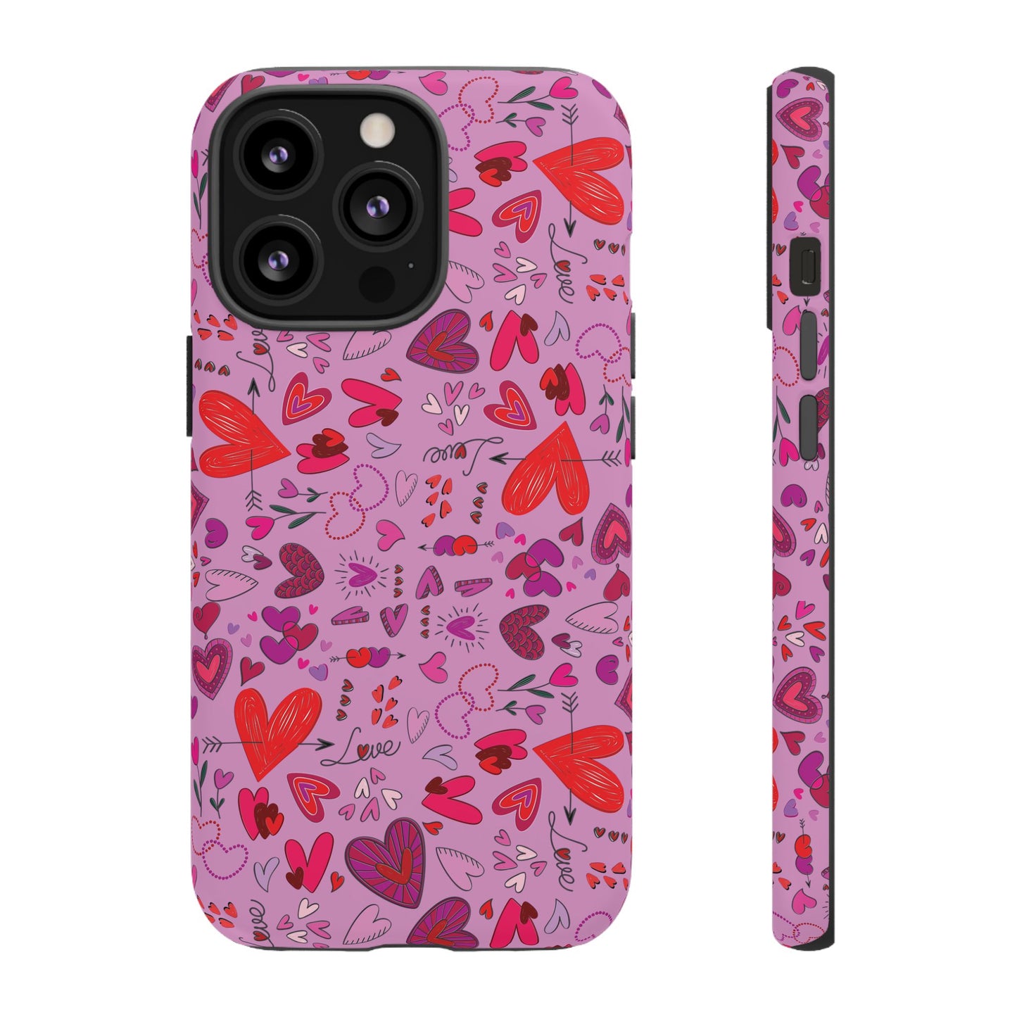 Heart Doodles - Fuschia Pink ff8eff - Tough Cases