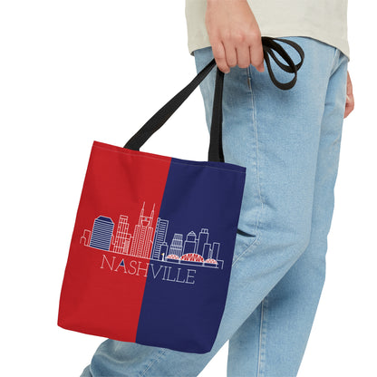 Nashville - Red White and Blue City series - Logo - Tote Bag
