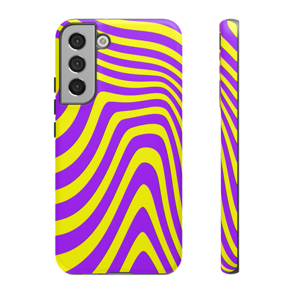 Retro wavy - yellow and purple - Tough Cases