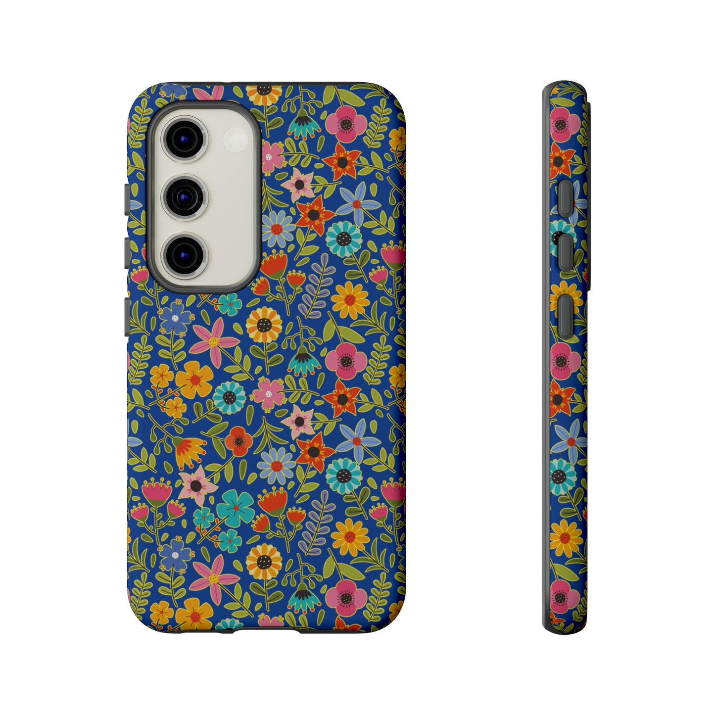 Playful Spring flowers - blue - Tough Cases