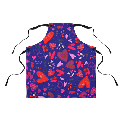 Heart Doodles - Ultramarine 160987 - Apron