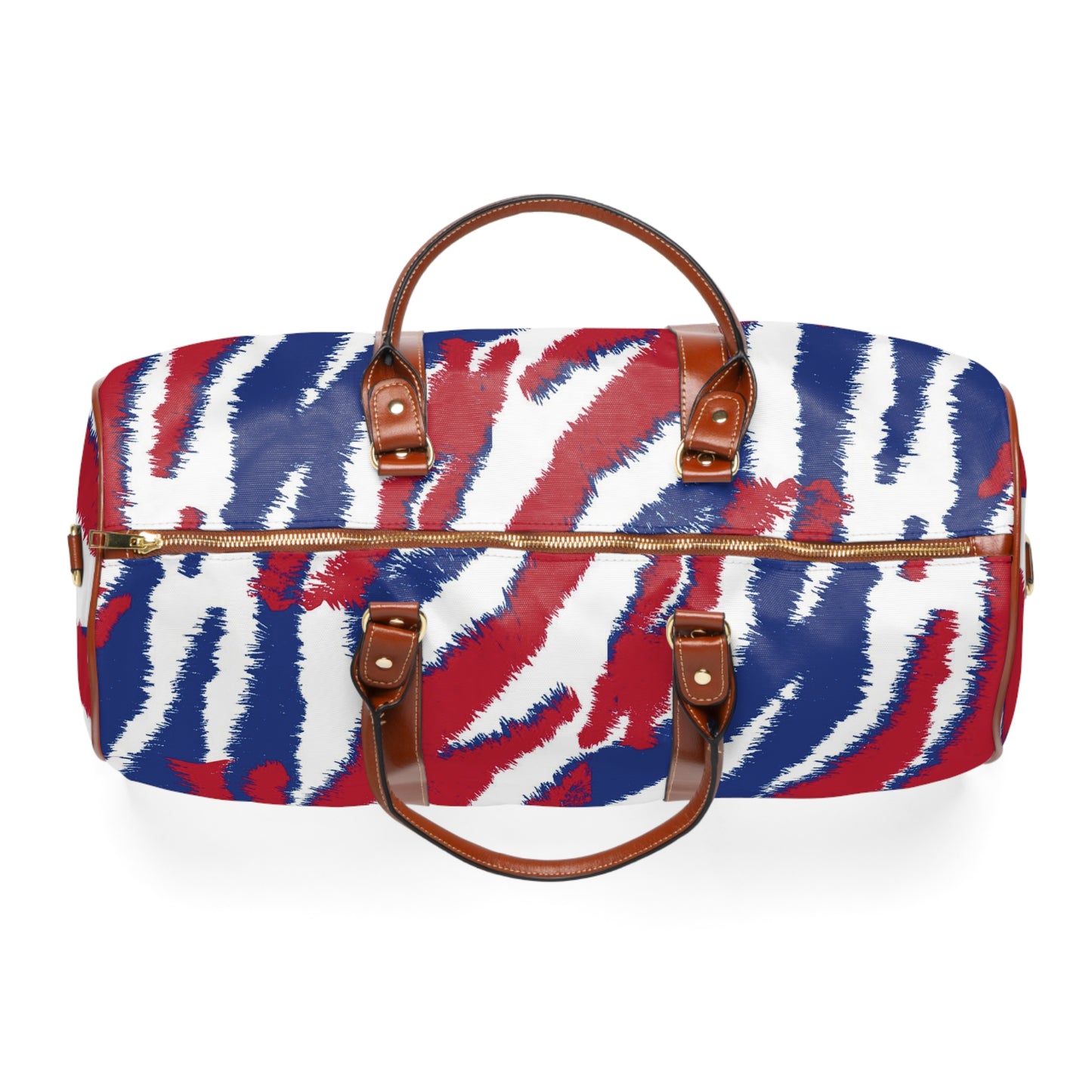 Red White and Blue Stripes - Waterproof Travel Bag