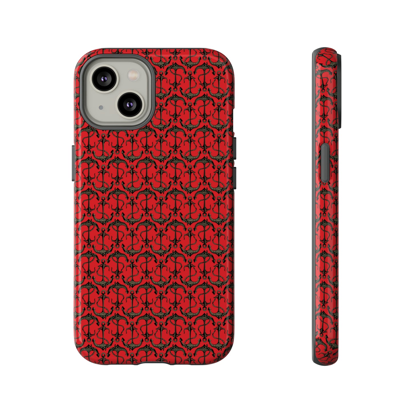 Anchors Away - Black Gray - Scarlet de0000 - Tough Cases