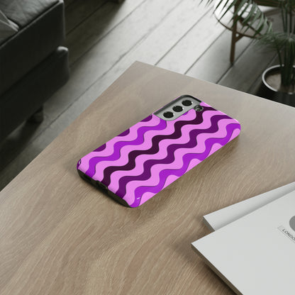 Vertical retro wavy purple and pink - Tough Cases