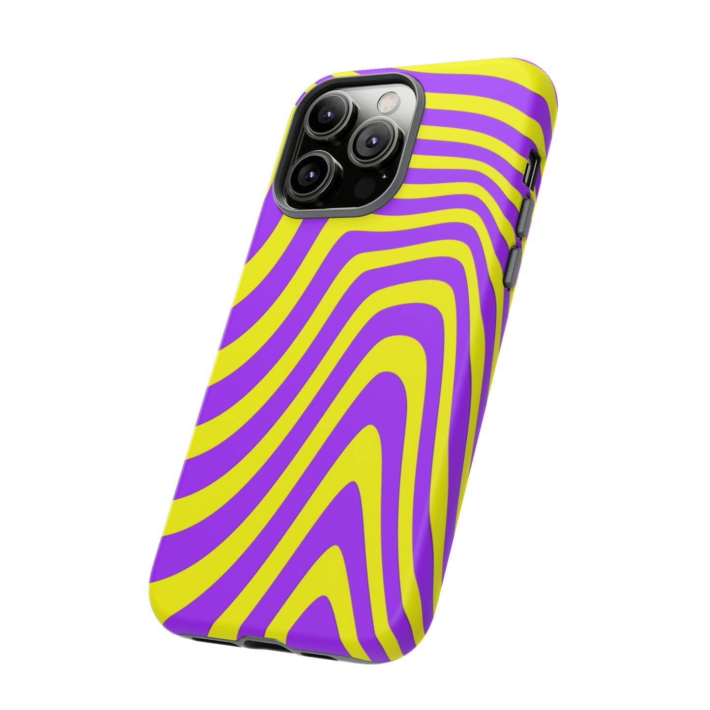 Retro wavy - yellow and purple - Tough Cases