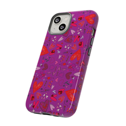 Heart Doodles - Deep Magenta B805AE - Tough Cases