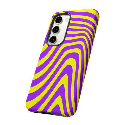 Retro wavy - yellow and purple - Tough Cases