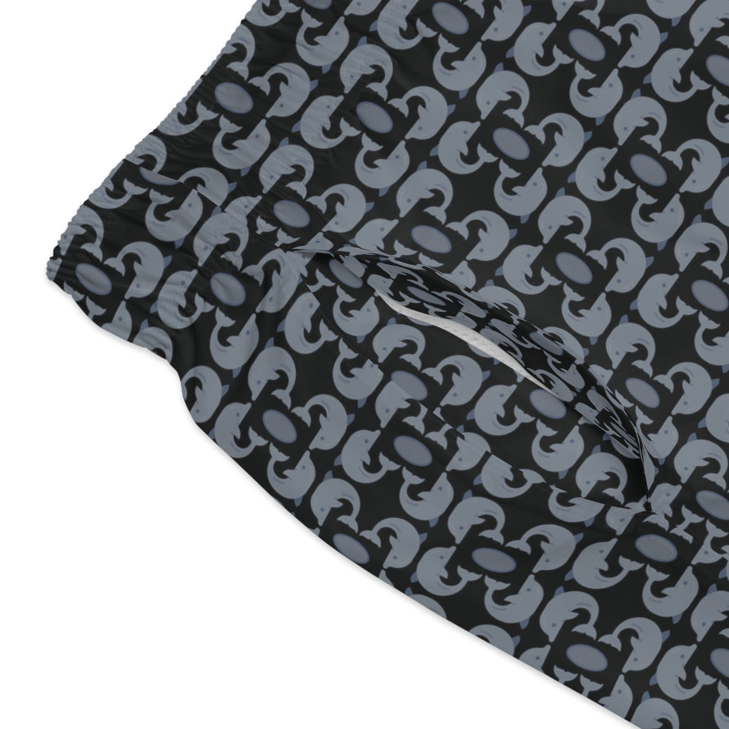 Playful Dolphins - Black 000000 - Swim Trunks