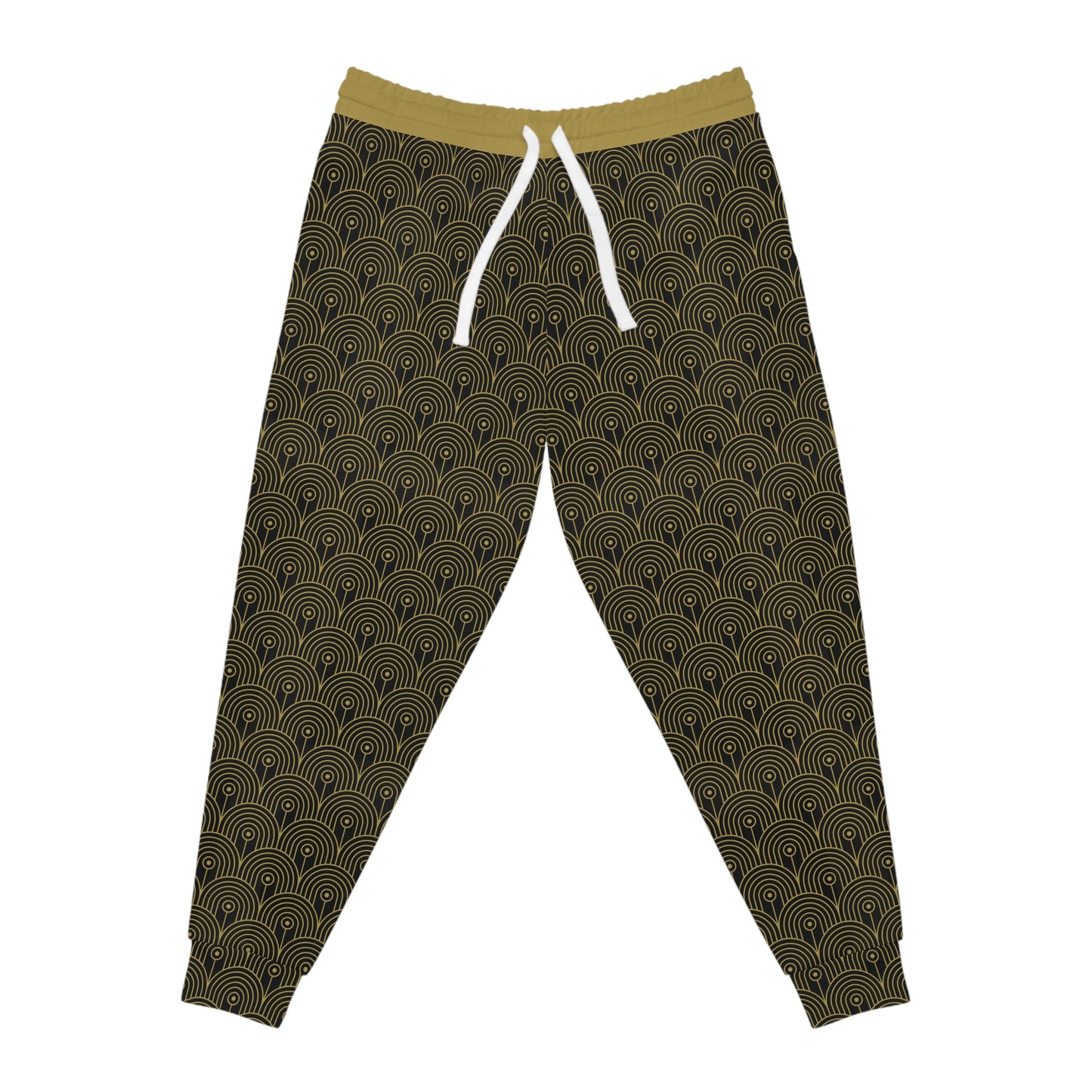 Art Deco 10 - Black 000000 Gold b29b4d - Athletic Joggers