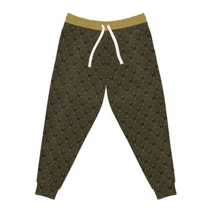 Art Deco 10 - Black 000000 Gold b29b4d - Athletic Joggers