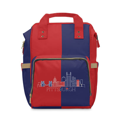 Pittsburgh - Red White and Blue City series - Multifunctional Diaper Backpack