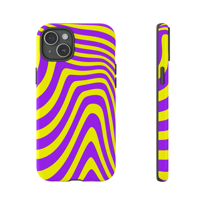 Retro wavy - yellow and purple - Tough Cases