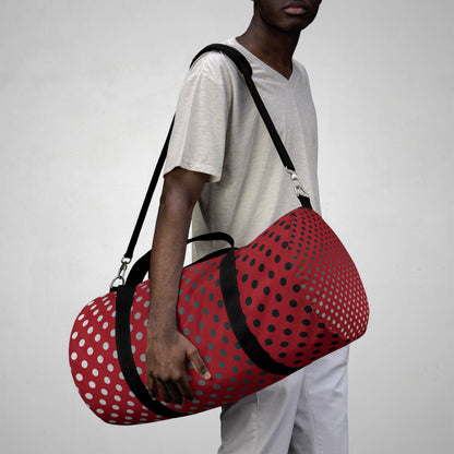 Red with Black Gray White dots - Duffel Bag