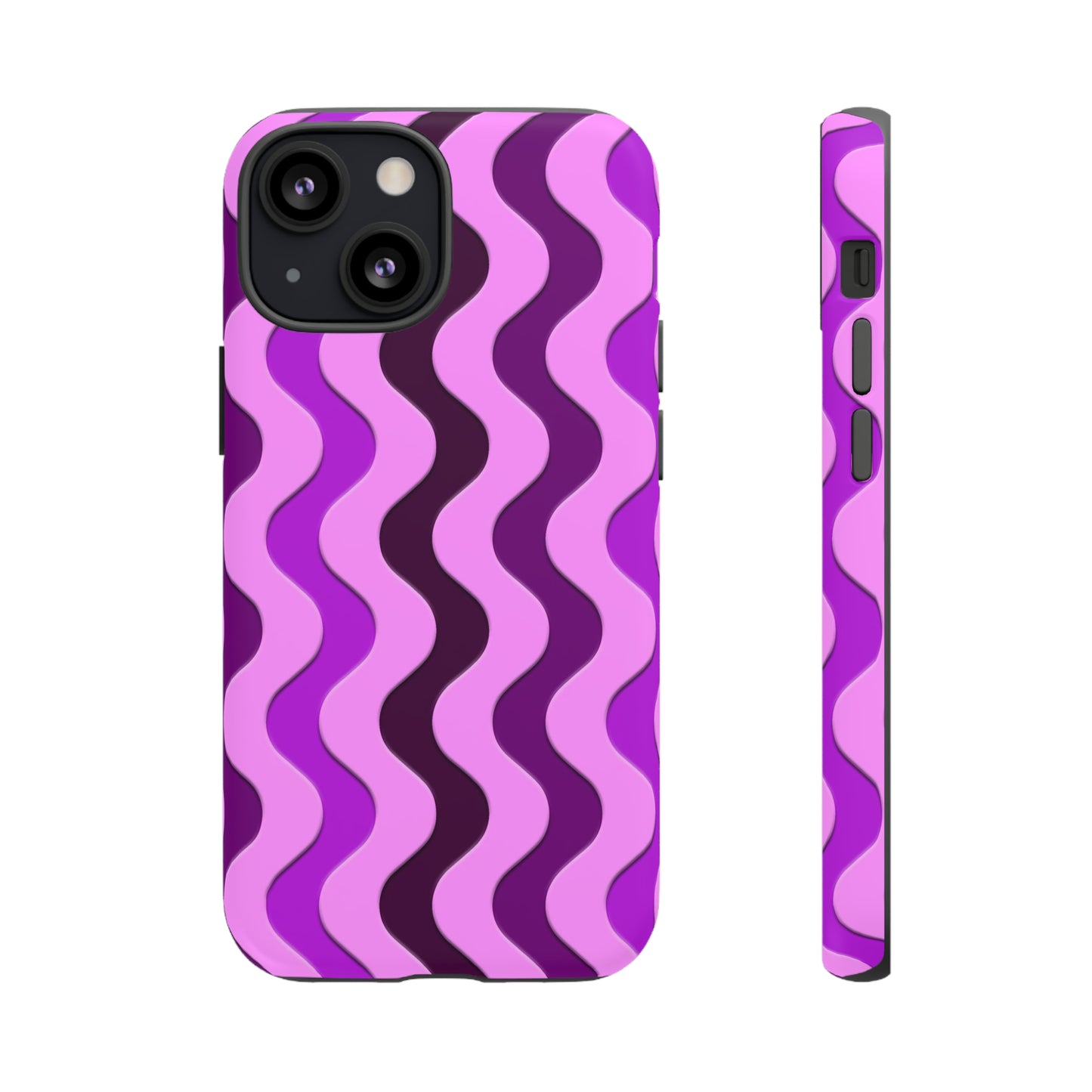 Vertical retro wavy purple and pink - Tough Cases