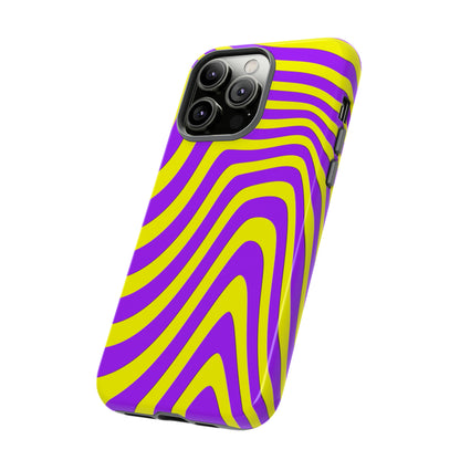 Retro wavy - yellow and purple - Tough Cases