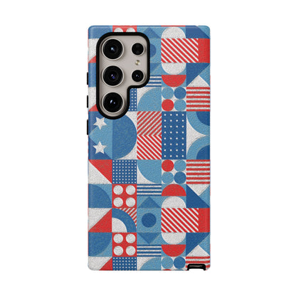 Red White and Blue Bold Pattern - BIG - Oil Paint Texture - Tough Cases