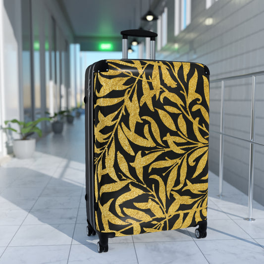 Gold Leaves - Black - Suitcases