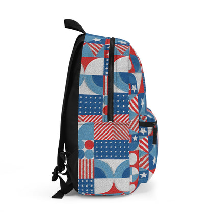 Red White and Blue Bold Pattern - Oil Paint Texture - BIG - Backpack